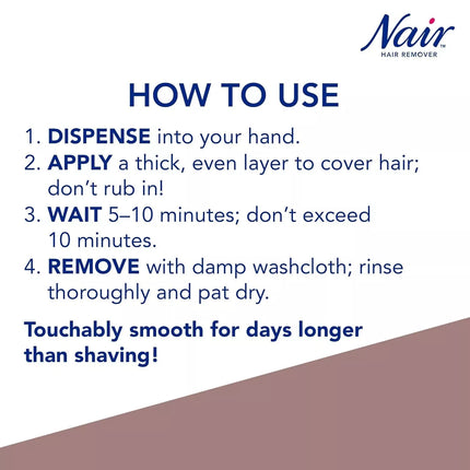 Nair Hair Remover Bladeless Shave Whipped Crème, Painless Hair Removal, 5 Oz Can