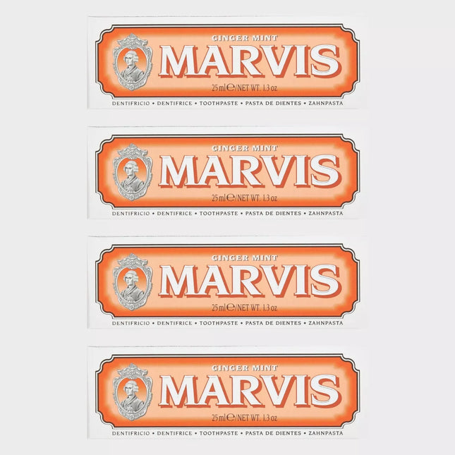 Marvis  Ginger Mint 3.8oz/75ml Made In Italy (Set Of 4) Fluoride Free